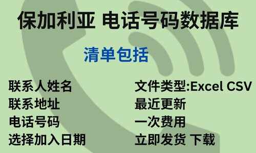 保加利亚 电话号码数据库