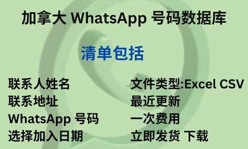 加拿大 WhatsApp 号码数据库