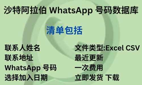 沙特阿拉伯 WhatsApp 号码数据库